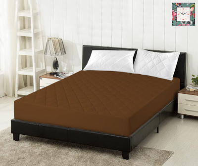 Relaxfeel Fitted Single Size Stretchable, Waterproof Mattress Cover(Brown)