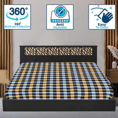 HouseOfCommon Zippered Single Size Breathable Mattress Cover(Yellow)
