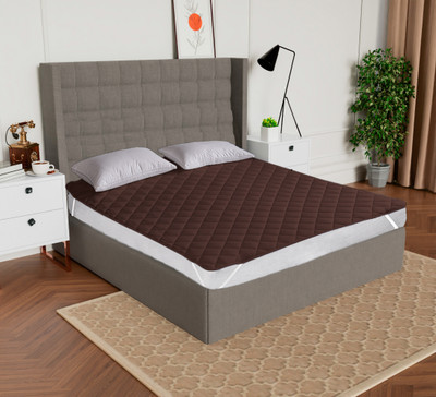 Flipkart SmartBuy Elastic Strap Single Size Breathable, Waterproof Mattress Cover(Brown)