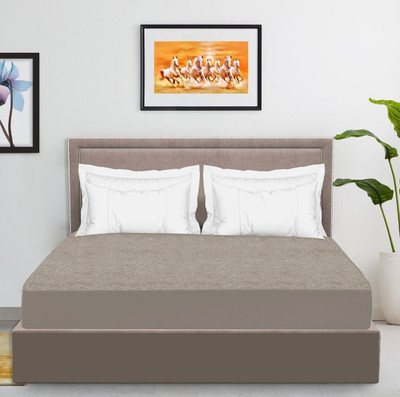 ITAJ Fitted King Size Breathable, Stretchable, Waterproof Mattress Cover(Grey)