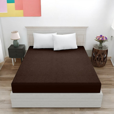 Luxurious Life Elastic Strap Single Size Mattress Cover(Brown)