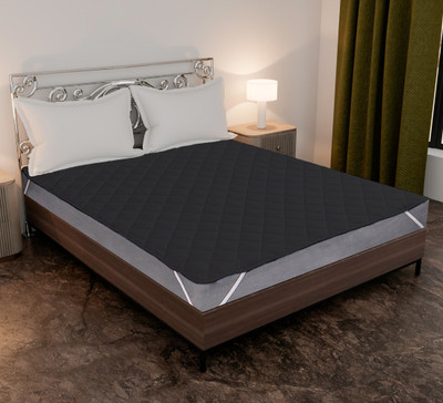 ACHIR Elastic Strap Single Size Breathable, Stretchable, Waterproof Mattress Cover(Black)
