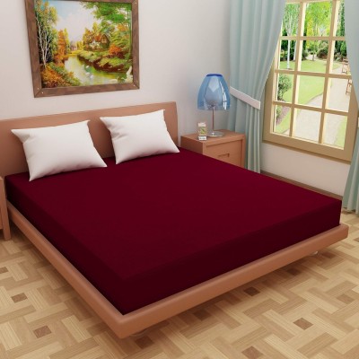Star Weaves Fitted King Size Waterproof Mattress Cover(Maroon)
