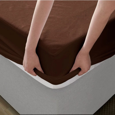 Magixy Fitted King Size Breathable, Stretchable, Waterproof Mattress Cover(Brown)