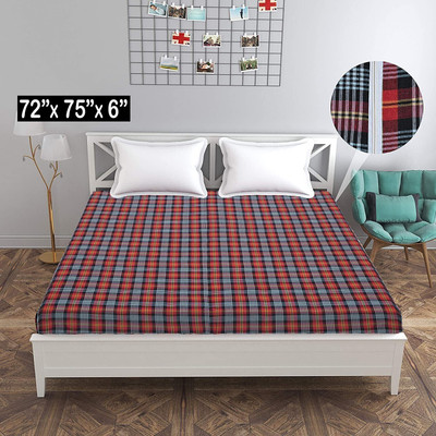 Dhawan Creations Zippered King Size Breathable, Stretchable Mattress Cover(Red)