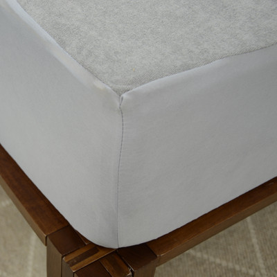 SleepyCat Single Size Fitted Polyster Breathable, Stretchable, Waterproof Mattress Cover(Grey)