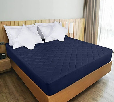 EVOL Fitted Double Size Waterproof Mattress Cover(Blue)