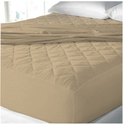 CRAZY WORLD Double, King Size Fitted Micro Breathable, Stretchable, Waterproof Mattress Cover(Beige)