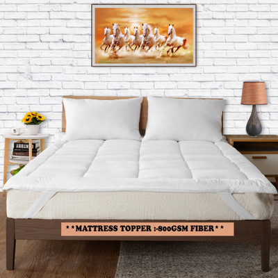 CRAZY WORLD Mattress Topper Double, Queen Size Waterproof Mattress Cover(White)