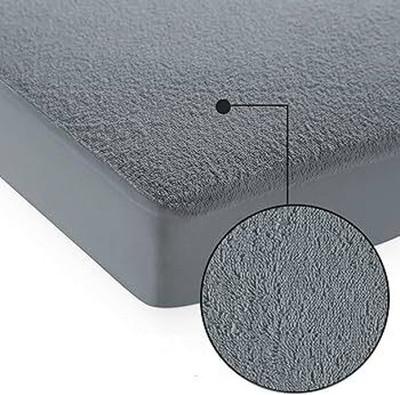 GLAM VICUNA Fitted Queen Size Waterproof, Stretchable, Breathable Mattress Cover(Grey)