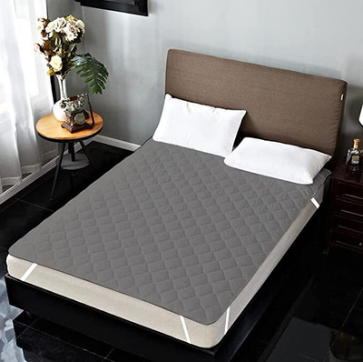 Comfowell Elastic Strap Single Size Waterproof Mattress Cover(Grey)