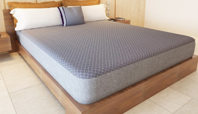 Kana Enterprises Elastic Strap Single Size Breathable, Stretchable, Waterproof Mattress Cover(Grey)