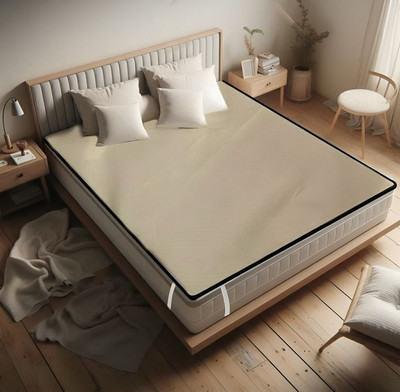 Gudheniya Enterprises King Size Elastic Strap Polycotton Waterproof Mattress Cover(Beige)