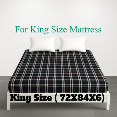 Almaaz King Size Zippered Cotton Breathable Mattress Cover(Multicolor)