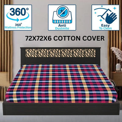 UPBED Zippered Double Size Breathable, Stretchable Mattress Cover(Multicolor)
