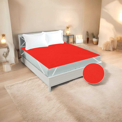 Pinkleaf Elastic Strap King Size Breathable, Stretchable, Waterproof Mattress Cover(Red)