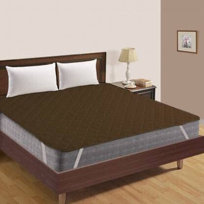 Linenovation Elastic Strap Queen Size Waterproof Mattress Cover(Brown)