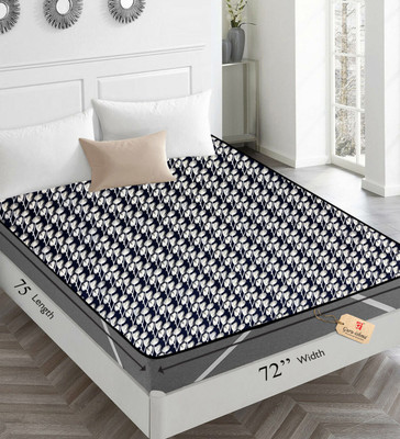 GURU ISHMA Elastic Strap King Size Waterproof Mattress Cover(Blue)
