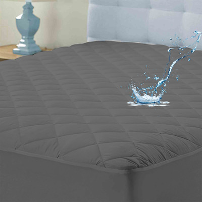 AYKA Fitted Double Size Waterproof, Breathable, Stretchable Mattress Cover(Grey)