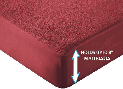 Magixy Fitted King Size Breathable, Stretchable, Waterproof Mattress Cover(Maroon)