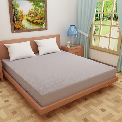 KUBER INDUSTRIES Fitted Double Size Breathable Mattress Cover(Grey)