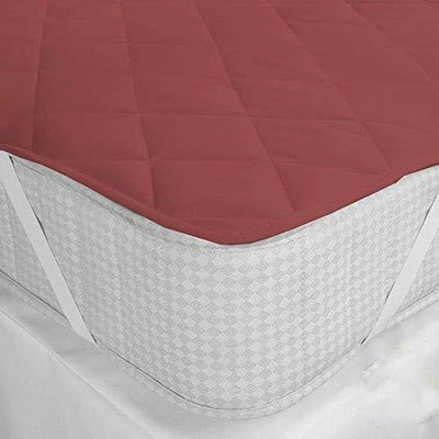 RishuLinen Elastic Strap Double Size Breathable, Stretchable, Waterproof Mattress Cover(Maroon)