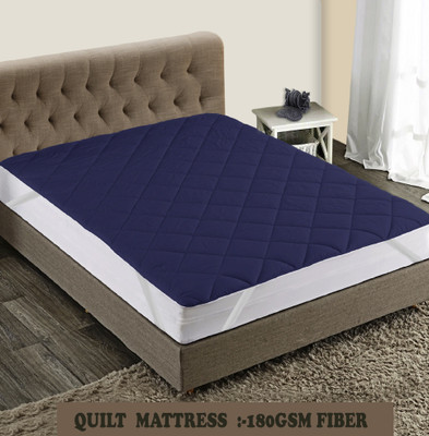 CRAZY WORLD Elastic Strap Single Size Breathable, Stretchable, Waterproof Mattress Cover(Blue)