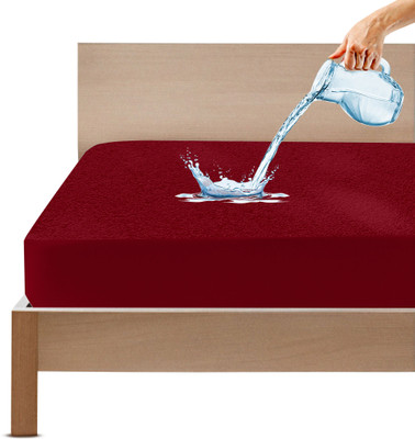GADDA CO Fitted Single Size Waterproof, Stretchable, Breathable Mattress Cover(Maroon)