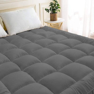 Linenovation Mattress Topper Single Size Breathable Mattress Cover(Grey)