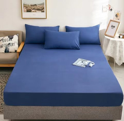 KUBER INDUSTRIES Elastic Strap Single Size Waterproof Mattress Cover(Blue)