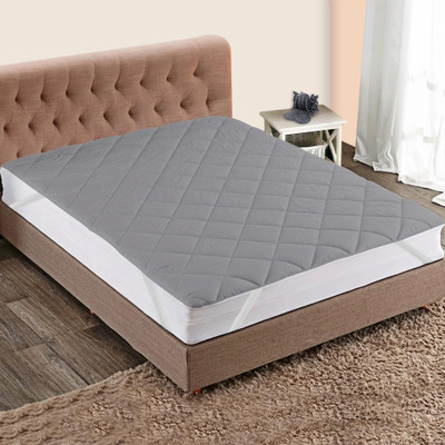 CRAZY WORLD Elastic Strap Single Size Breathable, Stretchable, Waterproof Mattress Cover(Grey)