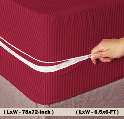 Flipkart SmartBuy Zippered Double Size Breathable Mattress Cover(Maroon)