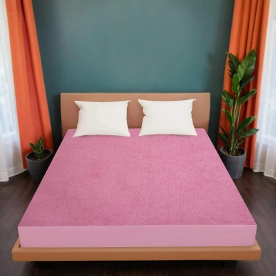 Wings Star Fitted King Size Waterproof Mattress Cover(Pink)