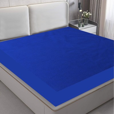 Mattress Protector Fitted Double Size Breathable, Stretchable, Waterproof Mattress Cover(Blue)