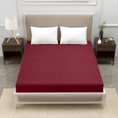 LAVESH ENTERPRISES Fitted Single Size Breathable, Stretchable, Waterproof Mattress Cover(Maroon)
