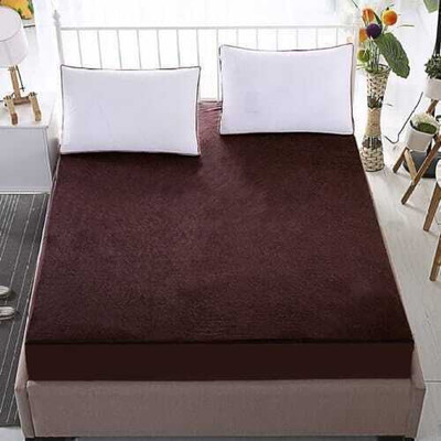 THH Elastic Strap King Size Waterproof, Breathable, Stretchable Mattress Cover(Brown)