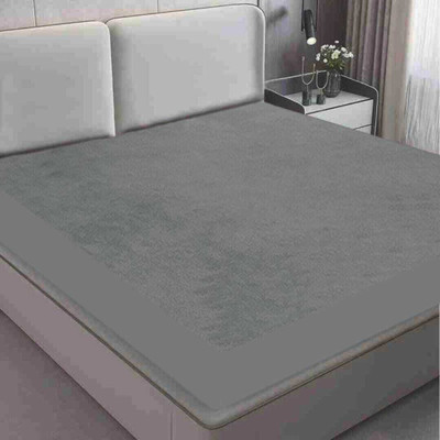 Kittenbite Double Size Fitted Terry Cotton Breathable, Stretchable, Waterproof Mattress Cover(Grey)