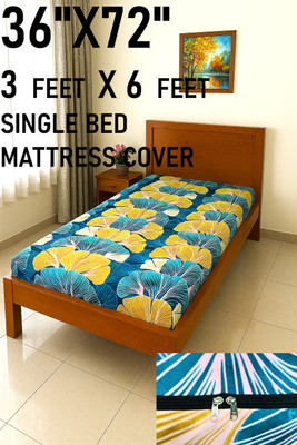 GriinViztal Zippered Single Size Breathable Mattress Cover(Blue)