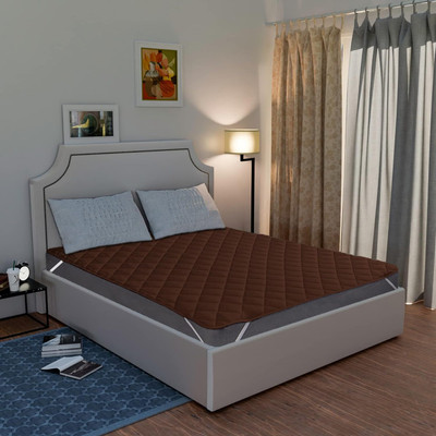 ITAJ Elastic Strap Queen Size Stretchable, Waterproof Mattress Cover(Brown)