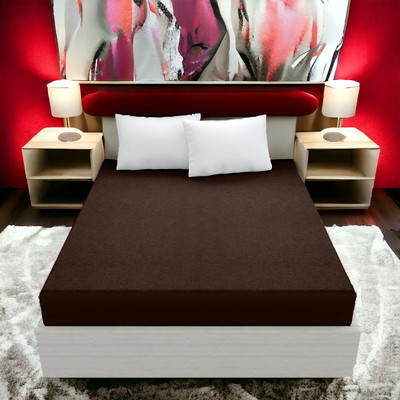 Luxurious Life Elastic Strap Single Size Mattress Cover(Brown)
