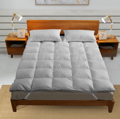 AVNIFY Double Size Mattress Topper Polyster Breathable, Stretchable, Waterproof Mattress Cover(Grey)
