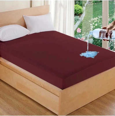 LAVESH EXPORTS Elastic Strap Single Size Waterproof, Stretchable, Breathable Mattress Cover(Maroon)