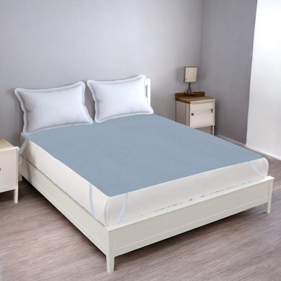 xperanto Elastic Strap Double Size Waterproof Mattress Cover(Blue)
