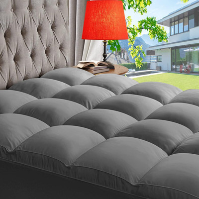 Linenovation Mattress Topper Single Size Breathable Mattress Cover(Grey)