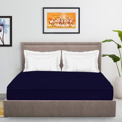 EVERDECOR Fitted King Size Breathable, Stretchable, Waterproof Mattress Cover(Blue)
