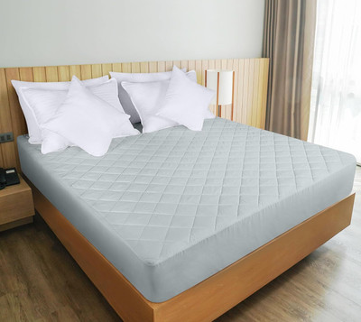 EVERDECOR Fitted Double Size Breathable Mattress Cover(White)