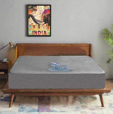 Kavya Enterprises Fitted Single Size Breathable, Stretchable, Waterproof Mattress Cover(Grey)