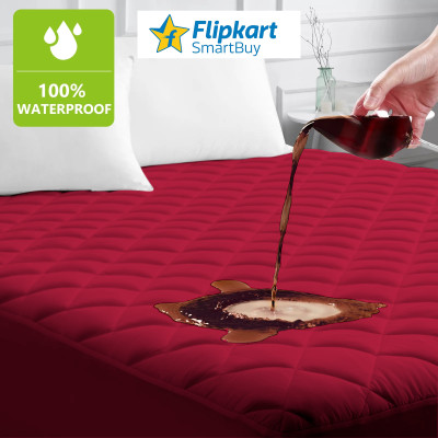 Flipkart SmartBuy Fitted Double Size Breathable, Stretchable, Waterproof Mattress Cover(Maroon)