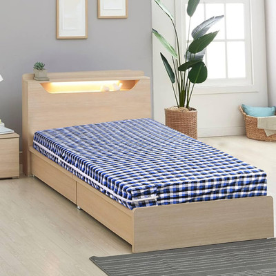 Hometail Zippered Single Size Breathable Mattress Cover(Blue)