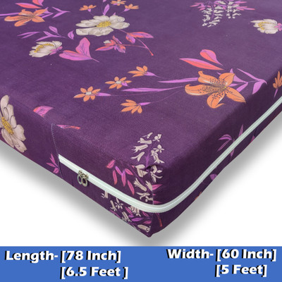 wellfit Queen Size Zippered Cotton Breathable Mattress Cover(Multicolor)